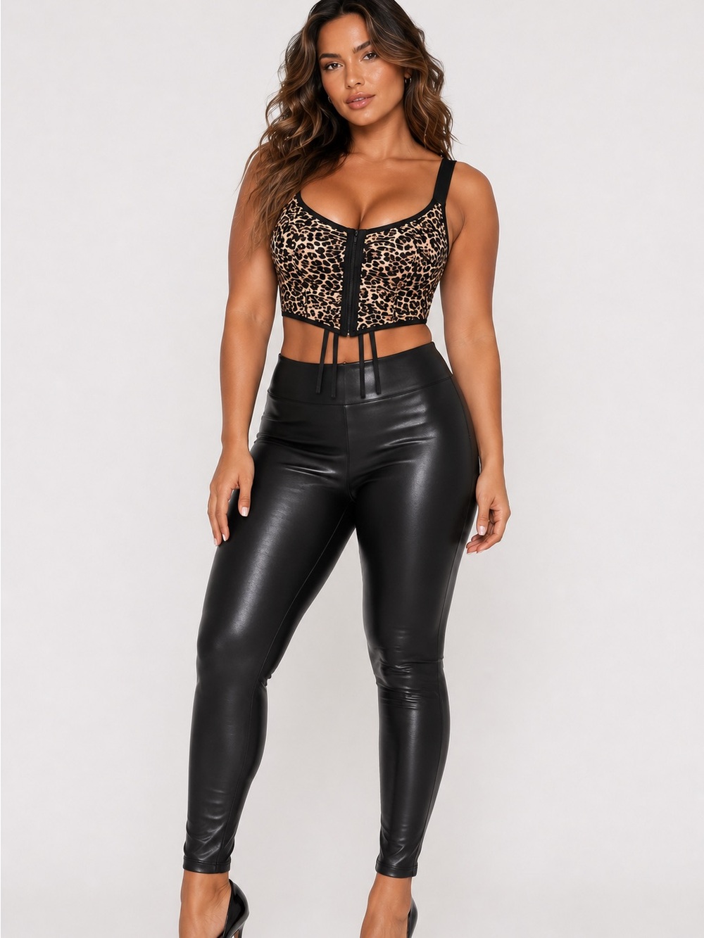 Leopard Y2K Festival Clubwear Corset L Streetwear Glam Bustier Top Summer Party